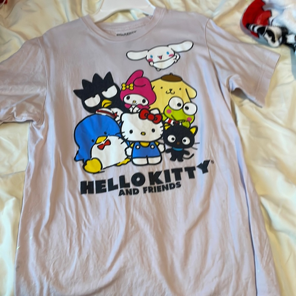 Baby pink, baggy, hello kitty and friends